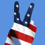 Stars And Stripes Peace Sign .png Art Print