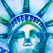 Statue Of Liberty Head Abstract Art Print