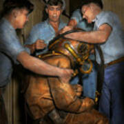 Steampunk - Diver - A Load Off My Shoulders 1936 Art Print