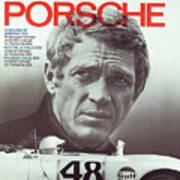 Steve Mcqueen Drives Porsche Art Print