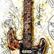 Stevie's Guitar Vert 1a Art Print
