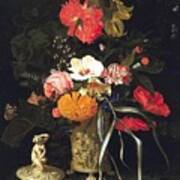 Still Life With Flowers In A Decorative Vase Art Print