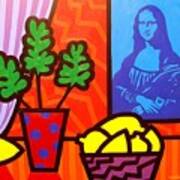 Still Life With Matisse And Mona Lisa Art Print