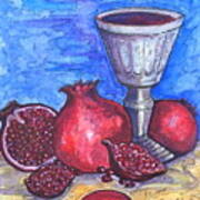 Still Life With Pomegranate And Goblet 2 Art Print