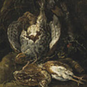 Still Life With Quails And A Partridge Art Print