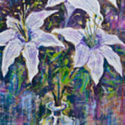 Still Life With White Lilies Art Print