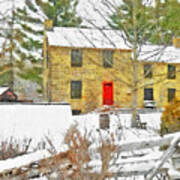 Stone House At The Oliver Miller Homestead In Winter Art Print