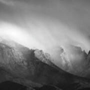 Storm Over The Sandias In Black And White Art Print