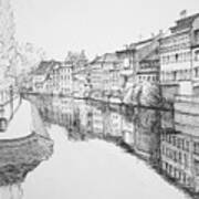 Strasbourg, La Petite France, Sketch Art Print