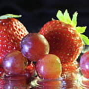 Strawberries And Grapes Art Print