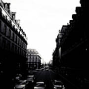 Streets In Paris Silhouette Art Print