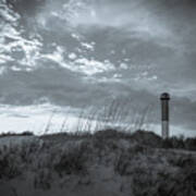 Sullivan's Island Lighthouse In Black And White 3 Art Print
