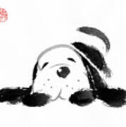 Sumi-e Dog Art Print