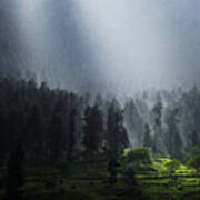 Summer Rain In The Indian Himalayas Of Kashmir Art Print