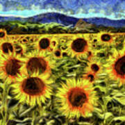 Sunflower Field Van Gogh Art Print