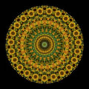 Sunflower Mandala Art Print