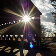 Sunlight Through Sachs Covered Bridge Art Print