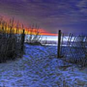 Sunrise At Myrtle Beach Sc Dunes Art Print