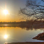 Sunrise Over Sebasticook Lake Art Print