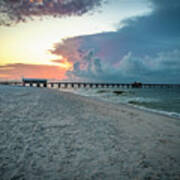 Sunrise Seascape Gulf Shores Al Pier 064a Art Print