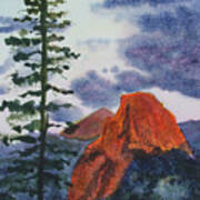 Sunset At Half Dome Art Print