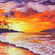 Sunset At Kapalua Bay Art Print