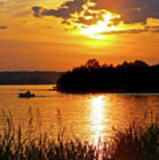 Sunset Boater, Smith Mountain Lake Art Print