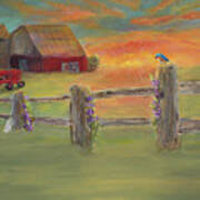 Sunset Farm Art Print