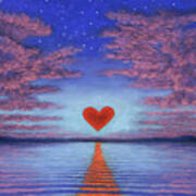 Sunset Heart 02 Art Print