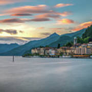 Sunset In Bellagio On Lake Como Art Print