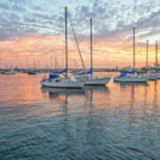Sunset In The Fall San Diego Harbor Art Print