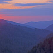 Sunset In Great Smoky Mountain National Park Tennessee Art Print