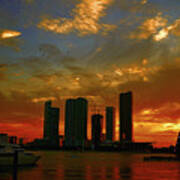 Sunset Miami Filtered Art Print