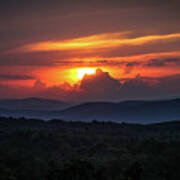 Sunset Over The Catskill Mountains And Rondout Valley Art Print