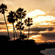 Sunset Silhouette In San Diego Art Print