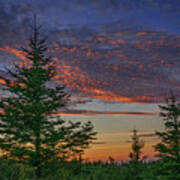 Sunset Sky Over Cadillac Mountain Art Print