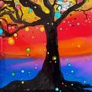 Sunset Tree Art Print