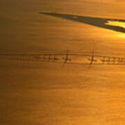 Sunshine Skyway Bridge At Sunset Art Print