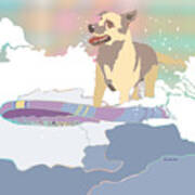 Surf Doggy Art Print