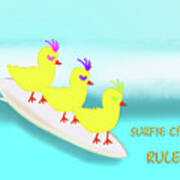 Surfie Chicks Rule 2 Art Print