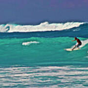 Surfing At Anaeho'omalu Bay 2 Art Print