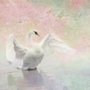 Swan Dream - Display Spring Pastel Colors Art Print