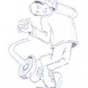 Swegway Hoverboard Geezer Cartoon Art Print