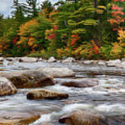 Swift River Runs Through Fall Colors Art Print