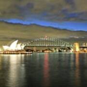 Sydney Harbor At Blue Hour Art Print