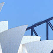Sydney Opera House And Sydney Harbour Bridge Art Print