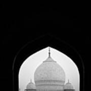 Taj Mahal Mosque View Bw Iiii Art Print