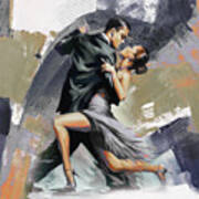 Tango Couple Dance Art 01 Art Print