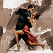 Tango Couple Dance Art Art Print
