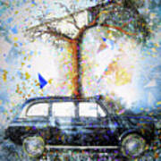 Taxi Tree Art Print